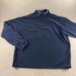 Columbia Mens Fleece Quarter Zip Pullover Jacket XXL Blue‎ Outdoor Casual Winter